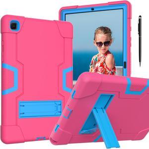 BONAEVER Case for Samsung Galaxy Tab A7 10.4 inch 2022 2020 SM-T500/T505/T507/T509 with Kickstand, Heavy Duty Shockproof Protective Cover with Stylus Pen Rose Red