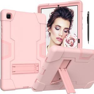 BONAEVER Case for Samsung Galaxy Tab A7 10.4 inch 2022 2020 SM-T500/T505/T507/T509 with Kickstand, Heavy Duty Shockproof Protective Cover with Stylus Pen Rose Gold