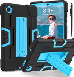 BONAEVER Case for Lenovo Tab M8 4th Gen 8 inch 2023 TB-300FU TB-300XU with Kickstand, Heavy Duty Shockproof Protective Cover with Stylus Pen Blue