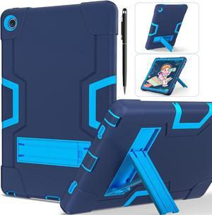 BONAEVER Case for Lenovo Tab M10 Plus 3rd Gen 10.6 Inch 2022 with TB-125FU TB-128FU TB-128XU with Kickstand, Heavy Duty Shockproof Protective Cover with Stylus Pen Navy Blue