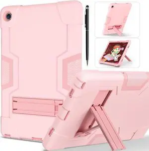 BONAEVER Case for Lenovo Tab M10 Plus 3rd Gen 10.6 Inch 2022 with TB-125FU TB-128FU TB-128XU with Kickstand, Heavy Duty Shockproof Protective Cover with Stylus Pen Rose Gold
