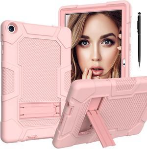 BONAEVER Case for Huawei Matepad T10s 10.1 inch / T10 9.7 inch with Kickstand, Heavy Duty Shockproof Protective Cover with Stylus Pen Rose Gold