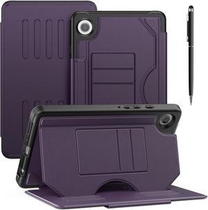 BONAEVER Case For Samsung Galaxy Tab A9 8.7 Inch 2023 SM-X110/X115/X117, Smart Magnetic Auto Sleep Shockproof Cover with Absorbing Multi-Angles Stand, Pen Holder, Card Slot Purple