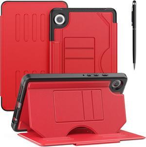 BONAEVER Case For Samsung Galaxy Tab A9 8.7 Inch 2023 SM-X110/X115/X117, Smart Magnetic Auto Sleep Shockproof Cover with Absorbing Multi-Angles Stand, Pen Holder, Card Slot Red