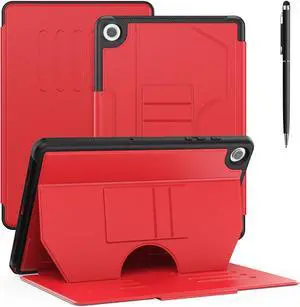 BONAEVER Case For Samsung Galaxy Tab A9 Plus 10.9 inch 2023 Model SM-X210/X216/X218, Smart Magnetic Auto Sleep Shockproof Cover with Absorbing Multi-Angles Stand, Pen Holder, Card Slot Red