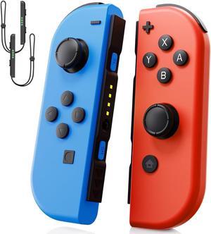 BONAEVER For Switch Controller, Wireless Controller Compatible for Nintendo Switch/OLED/Lite with 6-Axis Gyro Sensor/Double Vibration/Wake-up/Screenshot Controller Switch with Wrist Strap Red and Blue