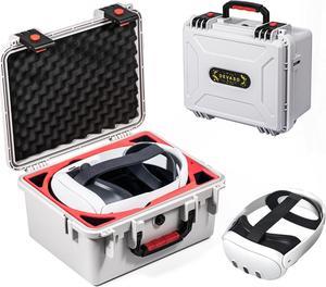 Carrying Case for Meta Quest 3, Hard Protective Case for Quest 3 VR Gaming Headset and Controllers Accessories, Suitable for Home Storage and Travel White