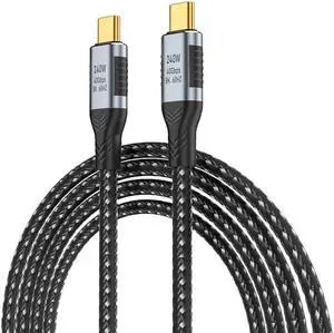 USB C to USB C Charging Cable,USB4.0 240W Type C Fast Charging Cord Nylon Braided for Type C Laptop, Hub, Docking, Supports 8K 60Hz HD Display, 40 Gbps Data Transfer, and More (1M/3.3Ft)