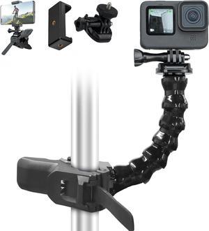 Jaws Flex Gooseneck Clamp Mount for GoPro Insta360 Phone Accessories, Desk Table Magic Arm Holder Clip for Go Pro Max Hero 12 11 10 9 8 7 6, Insta 360 X3 Ace Pro DJI Action 4 Osmo Pocket 3