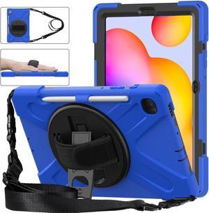 BONAEVER Case for Samsung Galaxy Tab S6 Lite 10.4 inch 2024 2020 2022 Model SM-P620 SM-P625 SM-P610 SM-P613 SM-P615 SM-P619 Protective Cover with S Pen Holder Stand Hand/Shoulder Strap Blue