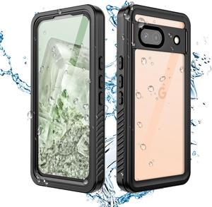 for Google Pixel 8A Case Waterproof Pixel 8A Case with Built-in Screen Camera Protector 360° Protection Du Sandproof Shockproof Anti-Scratch Case for Pixel 8A 6.1" -Black