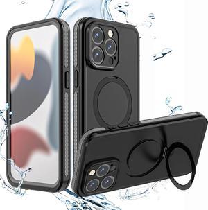 for iPhone 15 Pro Max Waterproof Case with Stand Compatible with MagSafe Full Body Magnetic IP69 Underwater Case Builtin Screen Protector Military Grade Shockproof Case for Men Women
