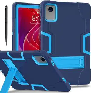 Protective Case for Lenovo Tab M11 11 inch 2024 Model TB330FU TB330XU TB-331FC Heavy Duty Full Body Rugged Cover with Stand, Stylus Pen Navy Blue