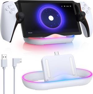 Charging Dock Station for Playstation Portal, Charger Stand for Ps Portal with RGB Light and USB C Charging Cable, Handheld Stand Holder for Playstation Portal