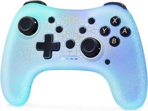 Switch Pro Controller,Wireless Switch Controller Compatible with Nintendo Switch/Lite/OLED/PC,Bluetooth Pro Controller Switch with Adjustable LED Light/Turbo/Vibration,Wake-Up Function