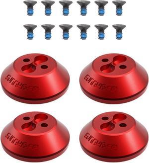 BONAEVER 4 Pieces Motor Protection Cover Anti Collision Dustproof Waterproof Motor Cover Caps Metal Upgrade, for Drone Accessory, Black Red