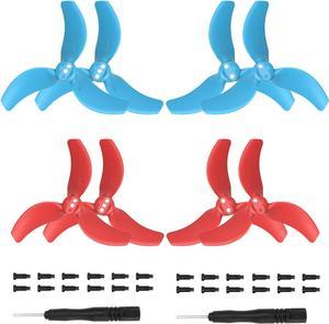 BONAEVER 8Pcs Avata 2 Propellers Replacement Prop Blades 3032S Low Noise Wings for DJI Avata 2 Drone Accessories Red/Blue Tips