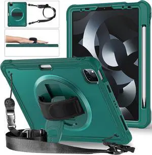 BONAEVER Case for iPad Air 11 inch 2025 2024 M3 M2, iPad Air 5 Air 4 10.9 inch 2022 2020, iPad Pro 11 2022 2021 2020 2018 4th 3rd 2nd 1st Gen Shockproof Cover with Pencil Holder, Stand, Shoulder Strap
