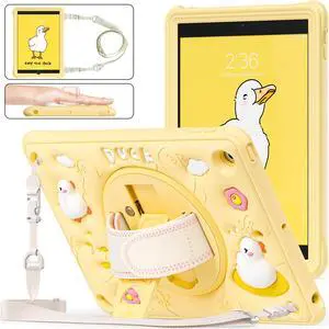 BONAEVER Kids Case for iPad 9th 8th 7th Gen 10.2 inch 2021 2020 2019 with Portable Hybrid ShockProof Cover with Hand/Shoulder Strap, Rotating Stand, Pencil Holder