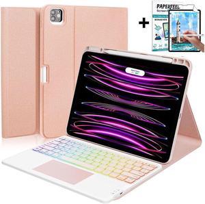 BONAEVER Touchpad Keyboard case for iPad Air 13 inch 2024 M2, iPad Pro 12.9 inch 2022 2021 2020 2018 6th 5th 4th 3rd Gen Bluetooth Keyboard Smart Folio Cover with Backlits, Pen Holder Screen Protector