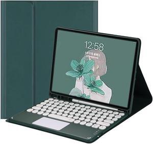 BONAEVER Keyboard Case for iPad Air 13 inch 2025 M3 2024 M2, iPad Pro 12.9 inch 6th/5th/4th/3rd Gen 2022 - 2018 Slim Leather Folio Smart Cover with Touchpad Keyboard / Pencil Holder Dark Green
