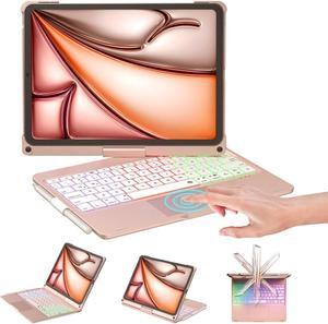 BONAEVER Touch Keyboard Case for iPad Air 11 inch (M3) 2025 (M2) 2024 & iPad Pro 11 4th/3rd/2nd/1st Gen & iPad Air 5th & 4th Gen 10.9 inch, Multi-Touch Trackpad & Backlight & 360° Rotatable