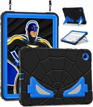 BONAEVER Case for Samsung Galaxy Tab A9 Plus 11 Inch 2023 Model SM-X210/X216/X218, Rugged Shockproof Cover with Stand Shoulder Strap for Samsung Galaxy Tab A9+ Black/Blue