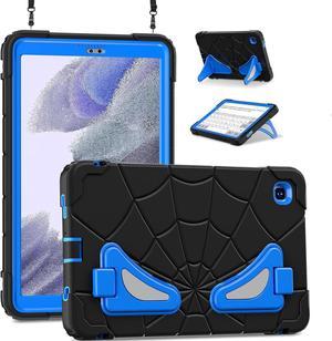 BONAEVER Tablet Case For Samsung Galaxy Tab A7 Lite 8.7 inch 2021 SM-T220/T225/T227 With Stand, Shoulder Strap, Thickned Cornor Impact Protection Cover for Kids Boys Children Black/Blue