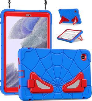 BONAEVER Tablet Case For Samsung Galaxy Tab A7 Lite 87 inch 2021 SMT220T225T227 With Stand Shoulder Strap Thickned Cornor Impact Protection Cover for Kids Boys Children BlueRed