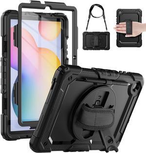 BONAEVER Case for Samsung Galaxy Tab S6 Lite 10.4 inch 2024/2022/2020 SM-P620/P625/P627/P610/P615/P613/P619, Shockproof Protective Cover with Screen Protector, Rotating Stand, Hand/Shoulder Strap