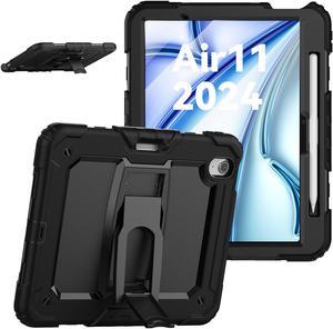 BONAEVE Shockproof Case for iPad Air 11 inch M2 2024 6th Generation A2902 A2903 A2904 with Built-in Screen Protector, Adjustable Stand