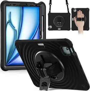 BONAEVER Case for iPad Air 11 inch 2025 2024 7th 6th Generation, iPad Air 5 Air 4 10.9 inch 2022 2020, iPad Pro 11 Inch 2022 2021 2020 2018 Shockproof Cover with Pencil Holder, Stand and Shoulder Stra