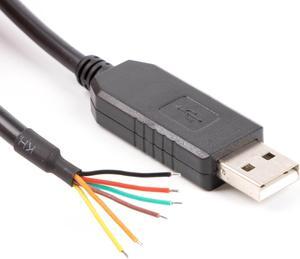 BONAEVER FT232RL Chip USB to 5v TTL UART Serial Cable, wire end, 6ft, TTL-232R-5V-WE compatible