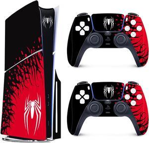 [for PS5 Slim Disc Edition] BONAEVER Superhero Slim Skin for PlayStation 5 Slim, Premium 3M Vinyl Cover Skins Wraps Set for PlayStation 5 Slim Disc Edition and Controller Stickers