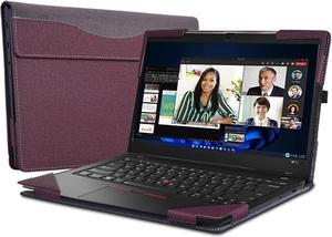BONAEVER Case for Lenovo ThinkPad X1 Carbon Gen 10 / Gen 9 / Yoga Gen 8 / Yoga Gen 7 / Yoga Gen 6 14 inch, Notebook Sleeve Cover Accessories PU Leather Shell Protective Laptop Cover Wine Red