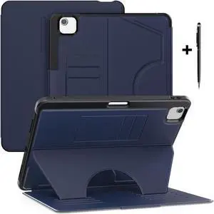 BONAEVER Case For iPad Air 13 inch M3 2025 M2 2024 A3268 A3269 A3271 A2898 A2899 A2900, Smart Magnetic Auto Sleep Shockproof Cover with Multi-Angles Stand, Pen Holder, Card Slot Blue