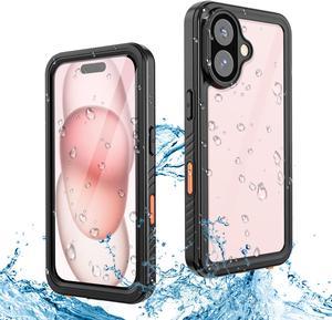 BONAEVER For iPhone 16 Case Waterproof, [Military Grade Shockproof][Glass Camera Protector & Built-in Screen Protector][IP68 Underwater][Dustproof][Dropproof] Phone Cover