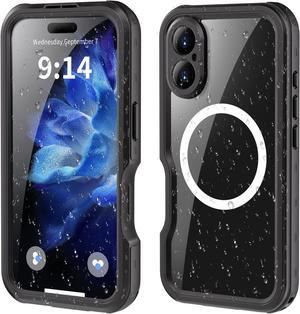 BONAEVER Magnetic Waterproof Case for iPhone 16, Built-in Screen Protector[IP68 Underwater][Upgrade Military Dropproof][Compatible with MagSafe] Full Body Shockproof Translucent Phone Cover