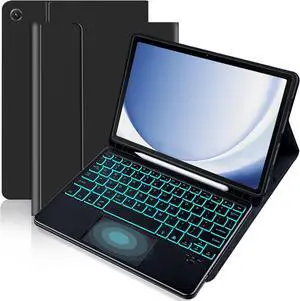 BONAEVER Case with Trackpad Keyboard for Samsung Galaxy Tab A9 Plus 11 inch  Model SM-X210/X215/X216/X218 with Smart Touchpad 7 Color Backlit Removable Keyboard Magnetic Case Cover