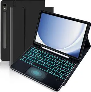 BONAEVER Keyboard Case for Samsung Galaxy Tab Galaxy Tab S10 FE S9 FE 10.9 inch S7 S8 S9 11 inch  with Trackpad 7 Color Backlit Removable Keyboard Case Cover
