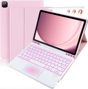 BONAEVER for iPad Air 13 inch Keyboard Case M2 2024, Detachable Bluetooth Keyboard with Trackpad 7 Colors RGB Backlit, Pencil Holder for iPad Pro 12.9 inch 6th 2022/5th 2021/4th 2020/3rd 2018 Pink