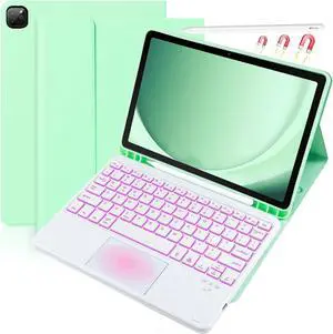 BONAEVER Keyboard Case for iPad Air 13 Inch M3 2025 M2 2024, iPad Pro 12.9 6th 2022/5th 2021/4th 2020/3rd 2018 Gen, Detachable Bluetooth Keyboard with Trackpad 7 Colors RGB Backlit, Pencil Holder