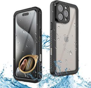 BONAEVER for iPhone 16 Pro Max Case Waterproof with Camera Control Capture Button, IP68 Underwater, Full Heavy Duty Protection, Built-in Screen Protector, Shockproof Dropproof Phone Cover, Black