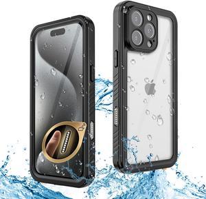 BONAEVER for iPhone 16 Pro Case Waterproof, IP68 Underwater, Full Heavy Duty Protection, Built-in Screen & Camera Protector, Military Shockproof Dropproof Rugged Phone Cover, Black