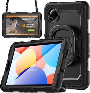 BONAEVER Case for Xiaomi Redmi Pad SE 8.7 inch 2024, Shockproof Case with Screen Protector Pencil Holder [360° Rotating Hand Strap] & Stand & Shoulder Strap