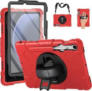 BONAEVER Case for Samsung Galaxy Tab S10 Lite/ S10 FE/ S9 FE 5G 10.9 Inch / Tab S9 11 Inch with Screen Protector Pencil Holder [360 Rotating Hand Strap] & Stand, ShockProof Protective Cover