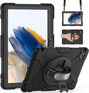 BONAEVER Case for Samsung Galaxy Tab A8 10.5 inch 2022 SM-X200/X205/X207 Shockproof Cover with Stand/Hand Strap/Shoulder Strap/Pen Holder