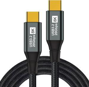 USB C to USB C Monitor Cable 10FT-8K@60Hz USB C Display Cable-100W PD Fast Charging-USB 3.1 Gen 2 20Gbps Type-C Data Transfer, USBC to USBC Video Cable for iPhone 15 / 16 Plus Pro Max, MacBooks, iPad