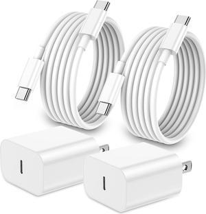 BONAEVER iPhone 16 15 Charger Fast Charging, 20W Apple iPad USB C Fast Charger,2Pack 6ft USB C Wall Charger Block for iPhone 16/16 Pro/16 Pro Max/15/15 Plus/15 Pro/15 Pro Max, iPad Pro/Mini, MacBook