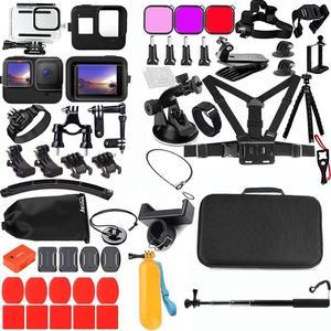 BONAEVER Accessories Kit for Gopro Hero 12 11 10 9 Black Waterproof Housing Silicone Case with Glass Screen Protector Bundle for Go pro Gopro12 Gopro11 Gopro10 Hero12 Hero11 Hero10 Sport Camera